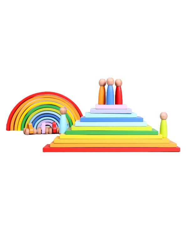Wooden Rainbow Dolls (Set of 6)