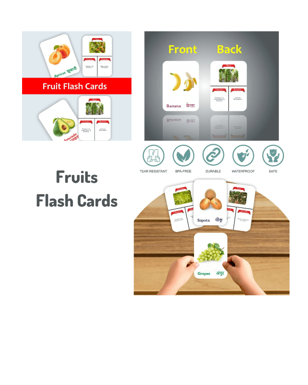 FRUITS DOUBLE SIDED FLASH CARDS
