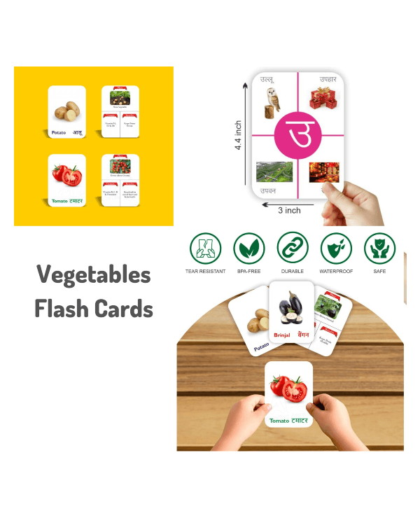 VEGETABLES DOUBLE SIDED FLASH CARDS