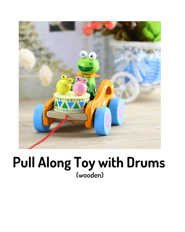 Pull along toy with Drums